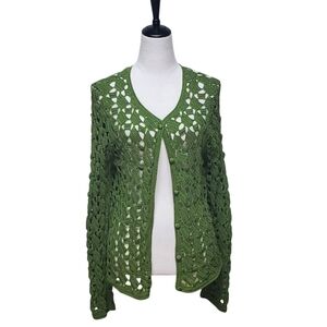 Liz Claiborne Crochet Long Sleeve Top Sweater Size Medium